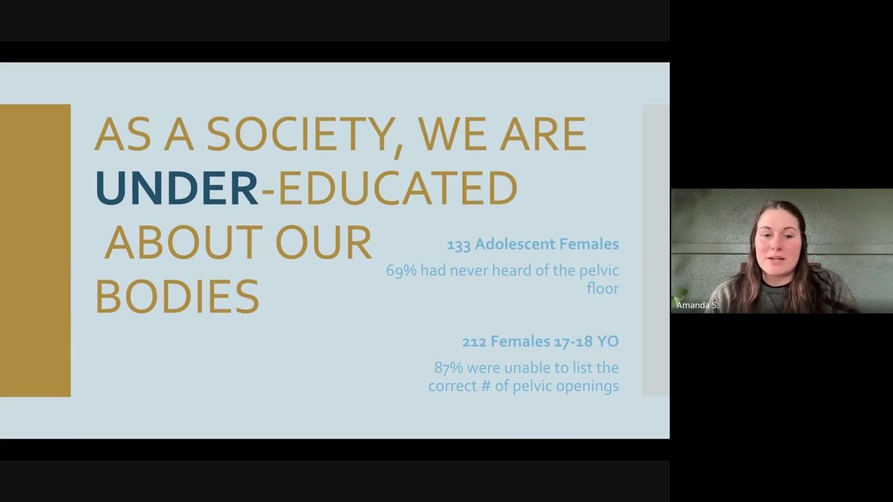 Dr. Amanda Simmons presenting Pelvic Floor Rehabilitation